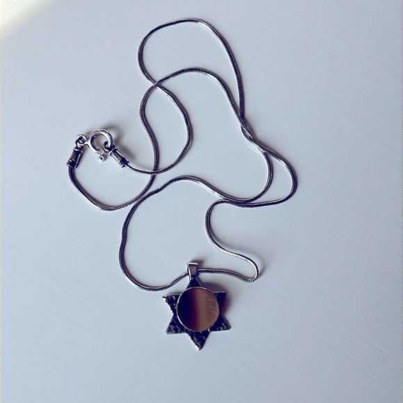 Sterling Silver Star Of David Unisex Pendant Necklace 925 - Picture 6 of 10